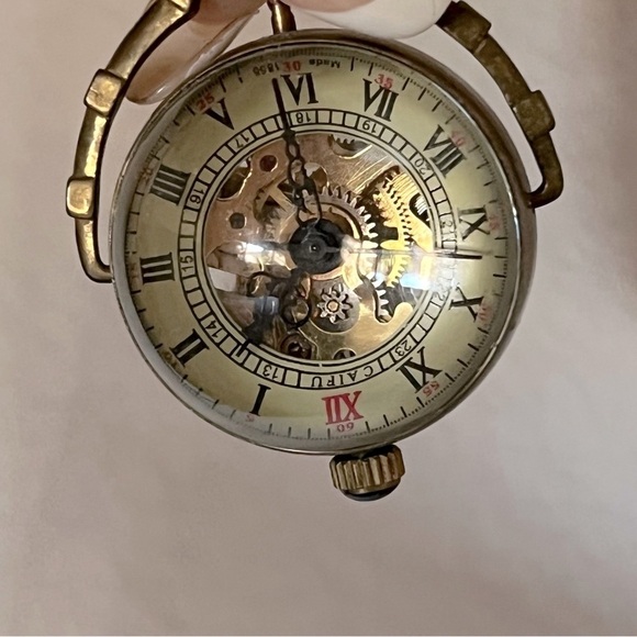 Steampunk magnifying orb watch, transparent, handwinding, very unique looking - Picture 3 of 10